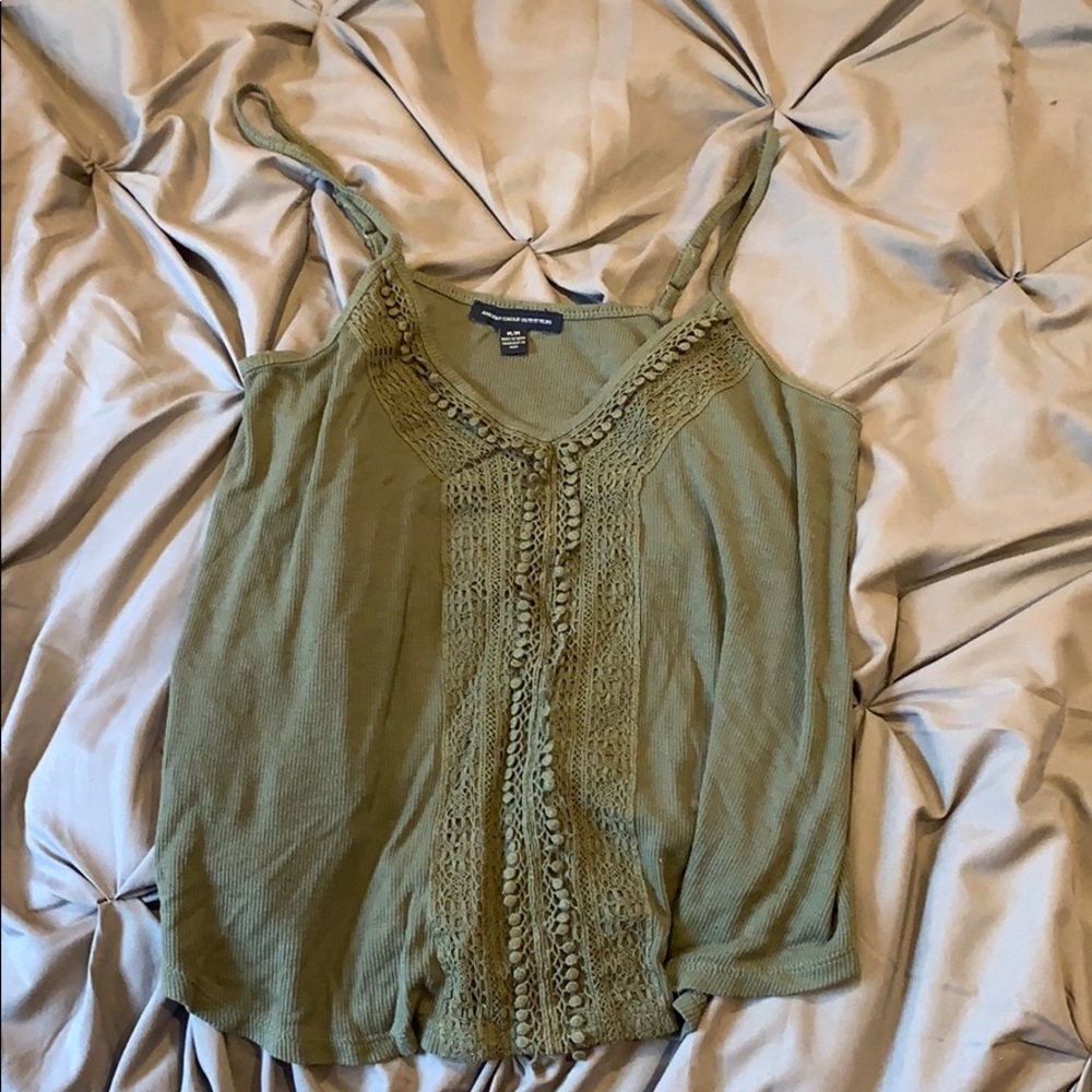 Green flowy tank top American eagle